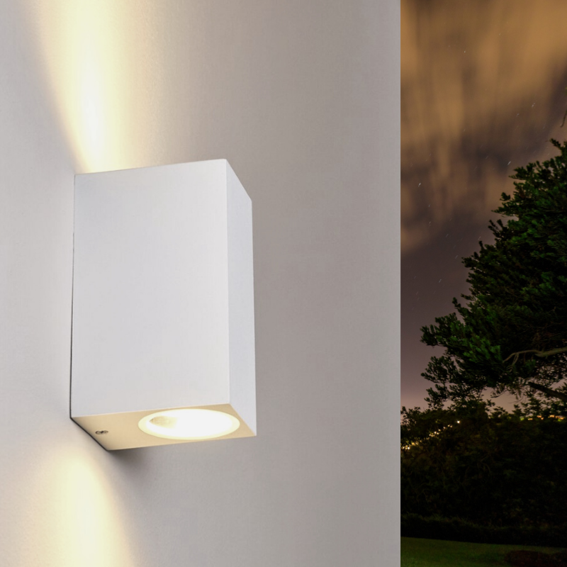 Applique Murale Blanche LED IP44 double faisceau GU10 - SILAMP