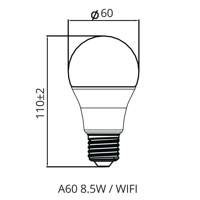 Ampoule LED Connectée Wifi E27 8.5W RGBW A60 - Silamp France