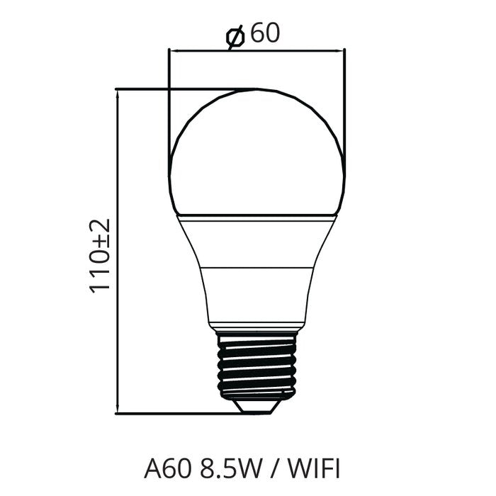 Ampoule LED Connectée Wifi E27 8.5W RGBW A60 (Pack de 10) - Silamp France