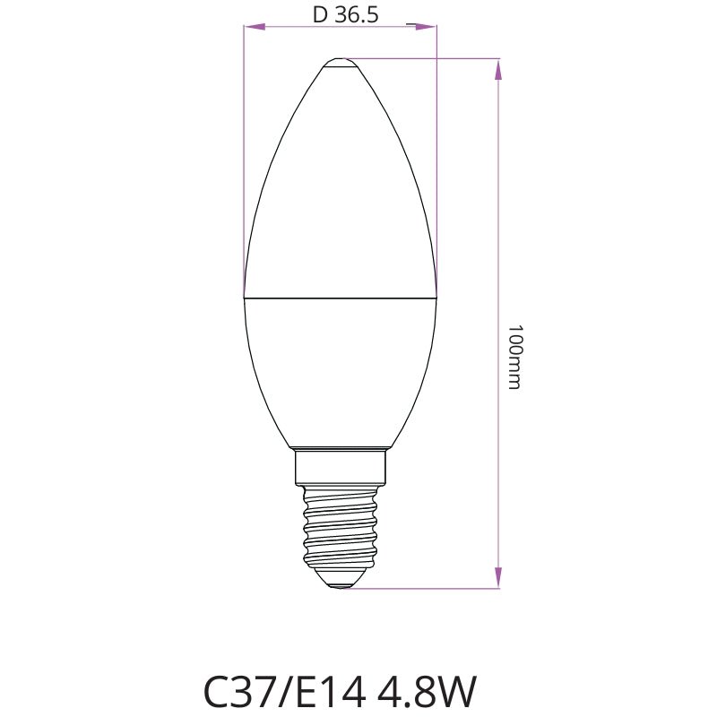 Ampoule LED E14 4.8W C37 - Silamp France