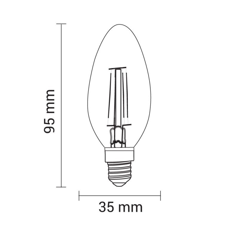 Ampoule LED E14 Filament 4W C35 Dimmable - Silamp France