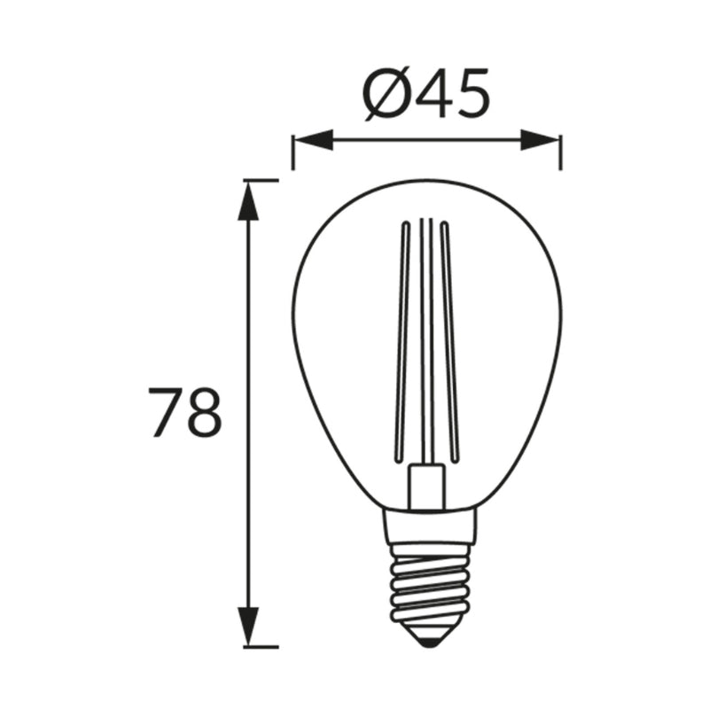 Ampoule LED E14 G45 4W Filament - Silamp France