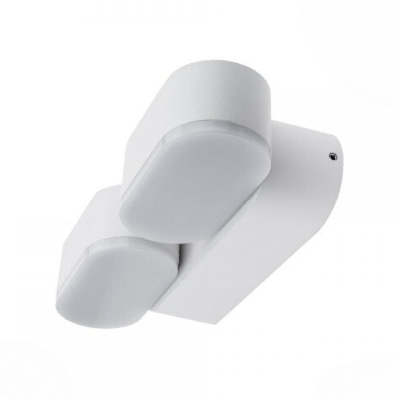 Applique Murale Double Blanche LED 12W IP54 Orientable Ovale - Silamp France