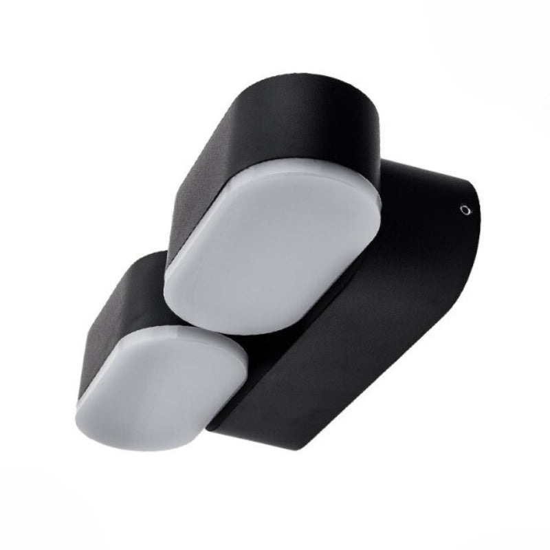 Applique Murale Double Noire LED 12W IP54 Orientable Ovale - Silamp France