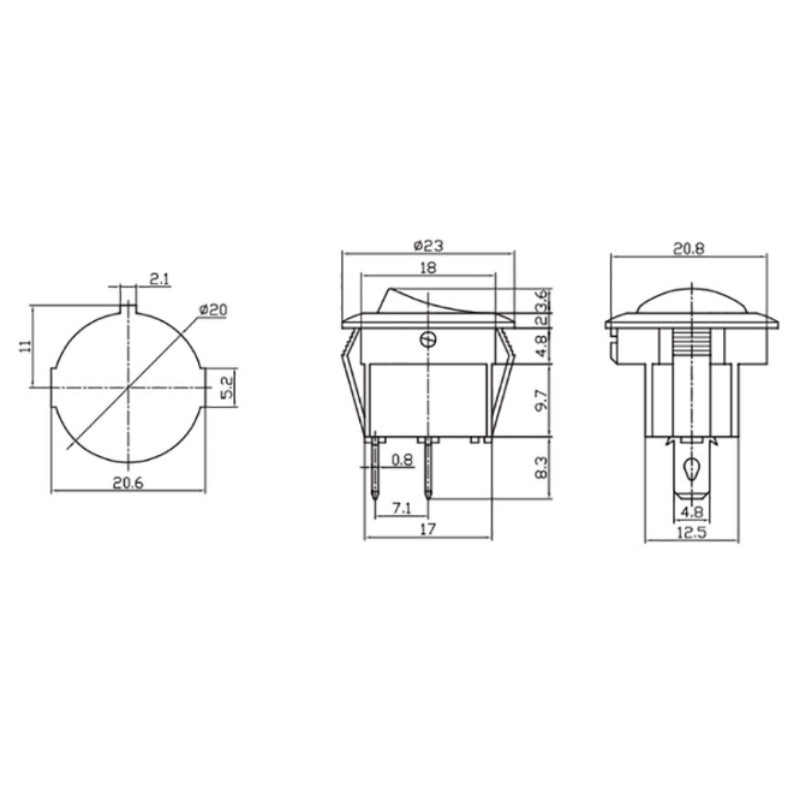 Interrupteur à Bascule Unipolaire On - Off 6.5A 250V - Silamp France