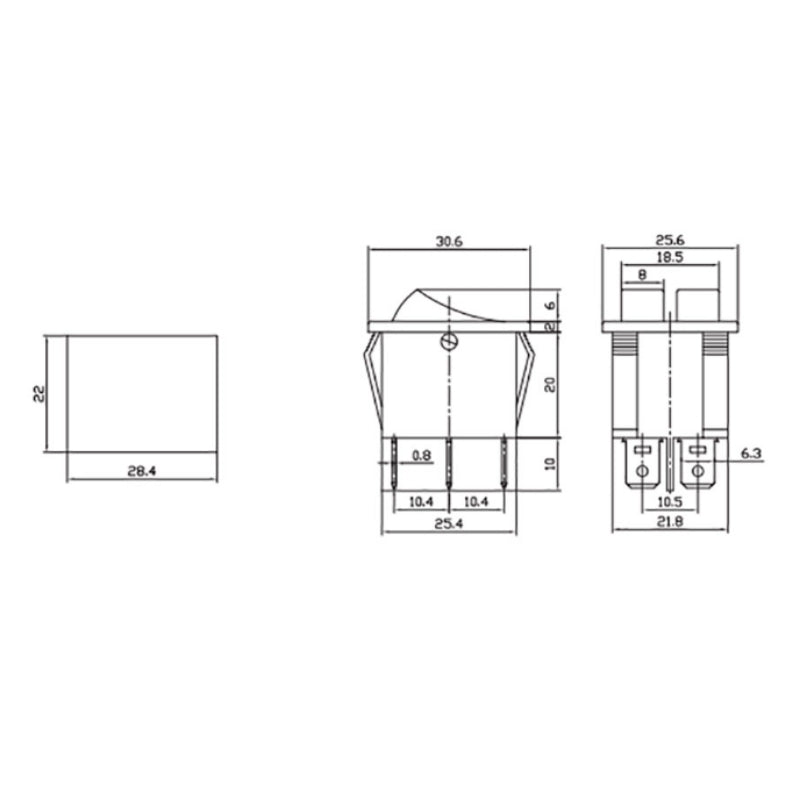 Interrupteur On - Off Double 15A 250V Lumière Rouge - Silamp France