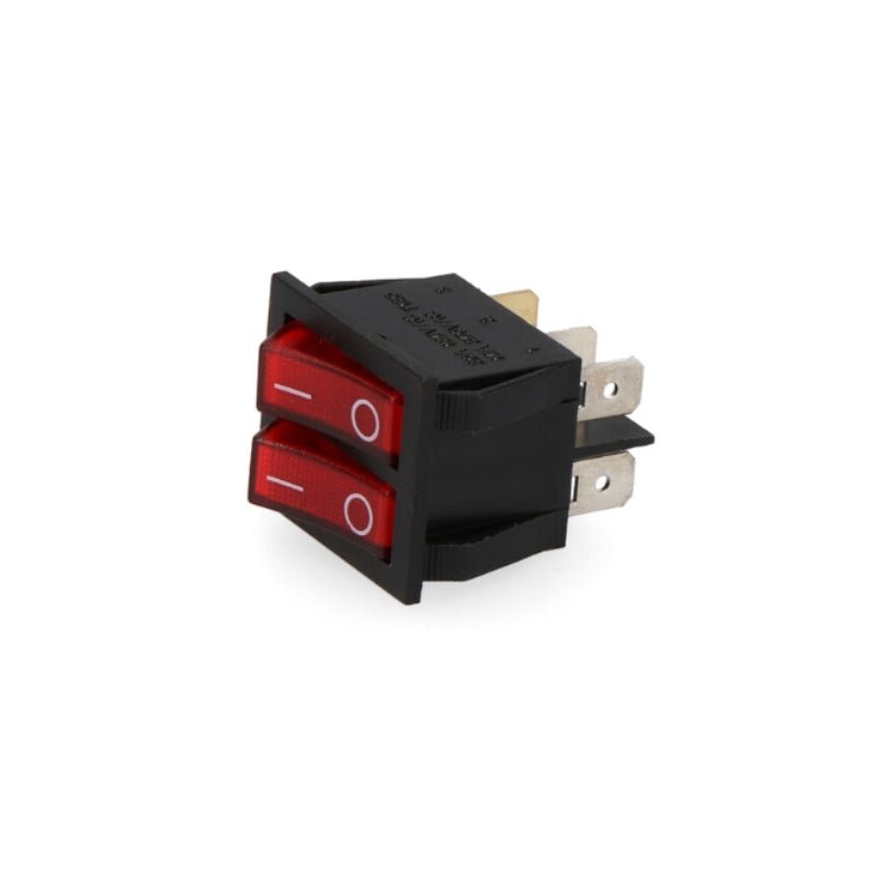 Interrupteur On - Off Double 15A 250V Lumière Rouge - Silamp France