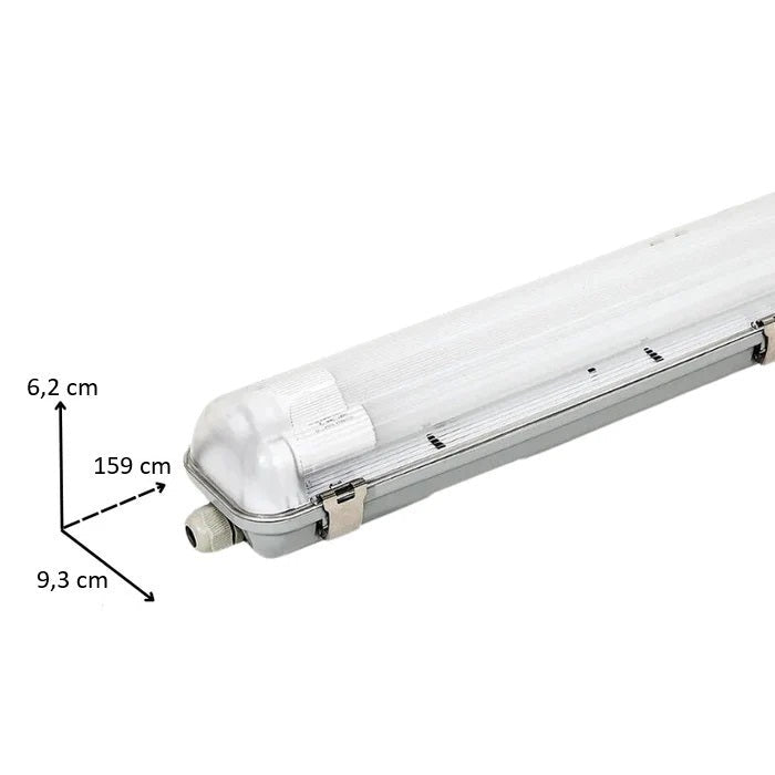 Kit de Réglette LED IP65 + 2 Tube Néon LED 150cm T8 22W (Pack de 6) - Silamp France