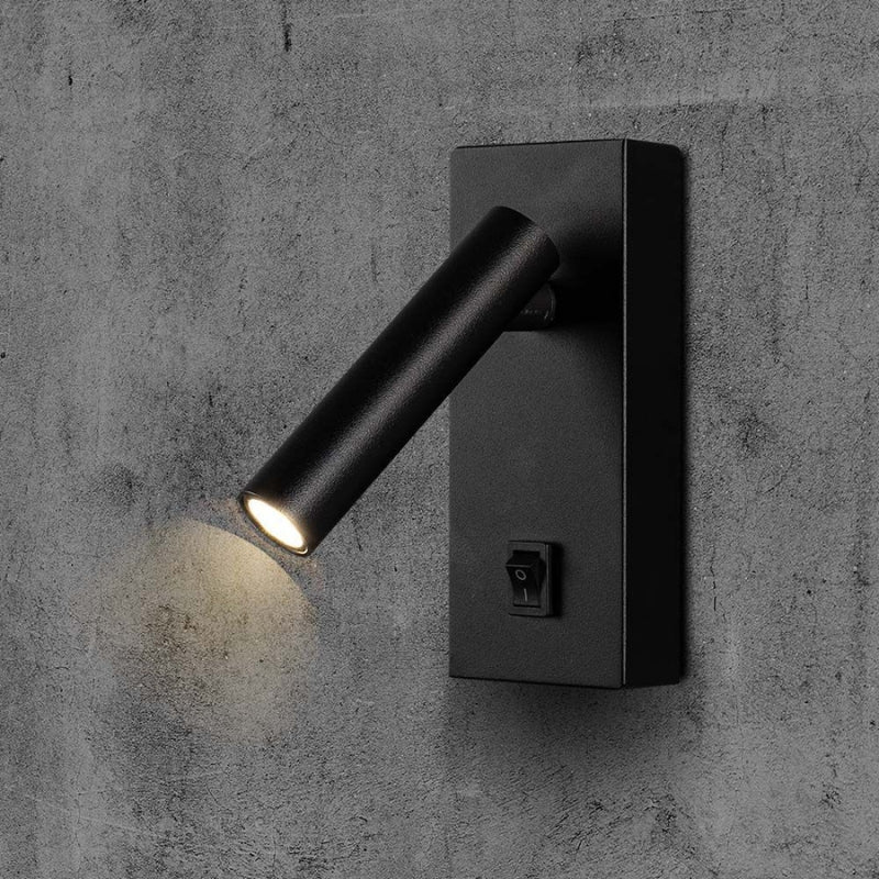 Lampe Murale 2W avec Interrupteur Noir - Silamp France