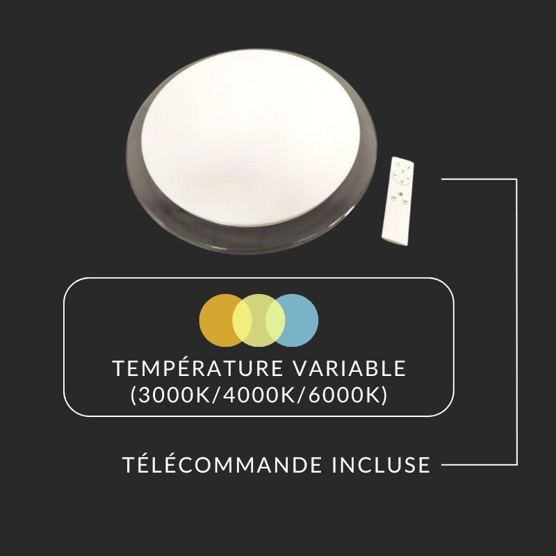 Plafonnier LED Rond à Température Variable 36W 220V - 3000K/4000K/6500K - Silamp France