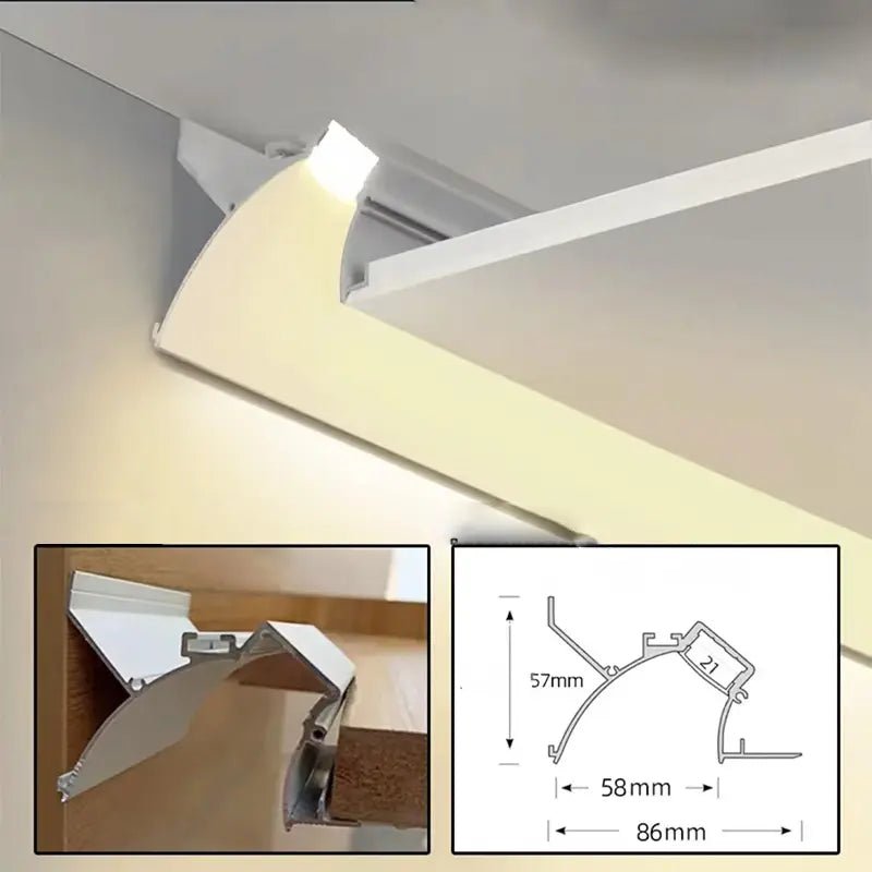 Profilé Aluminium Blanc 2m pour Ruban LED Double pour Faux - Plafond - Silamp France