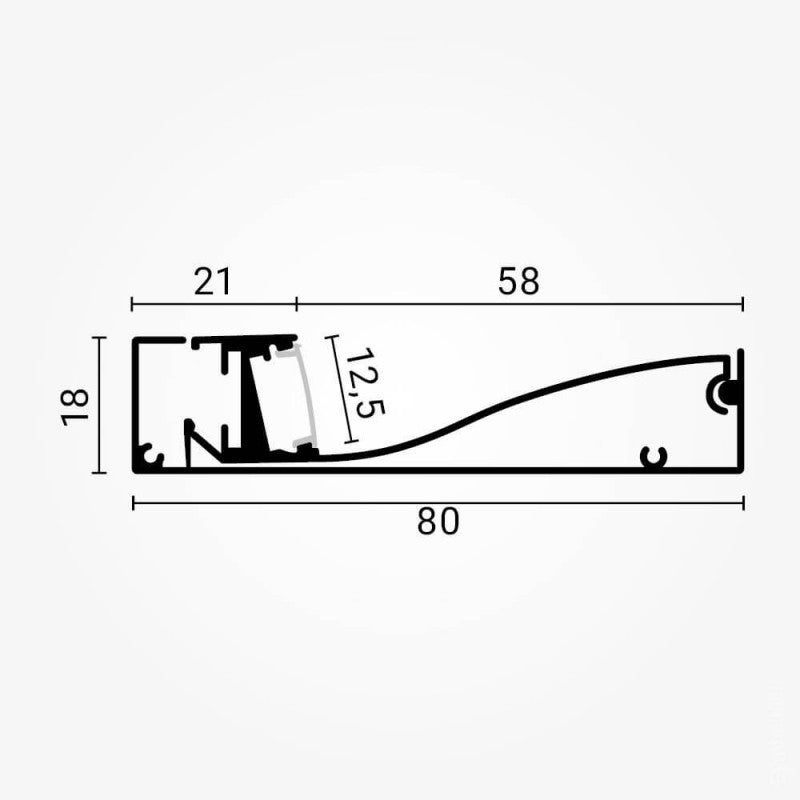 Profilé Aluminium Plinthe Couleur Argent 2M pour Ruban LED 10mm - Silamp France