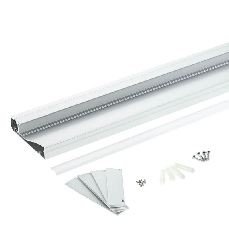 Profilé Aluminium Plinthe Couleur Argent 2M pour Ruban LED 10mm - Silamp France