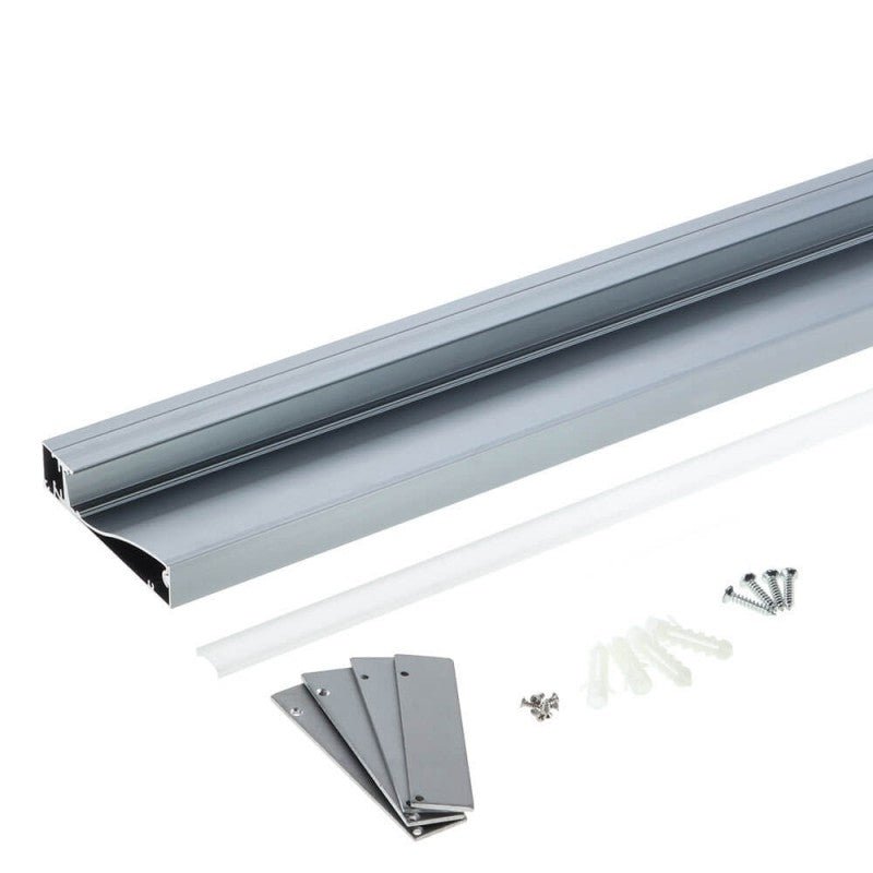 Profilé Aluminium Plinthe Couleur Gris Métallique 2M pour Ruban LED 10mm - Silamp France