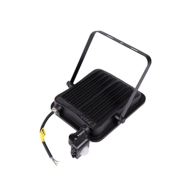 Projecteur LED 50W Détecteur de Mouvement Crépusculaire Extra Plat IP65 NOIR - Silamp France