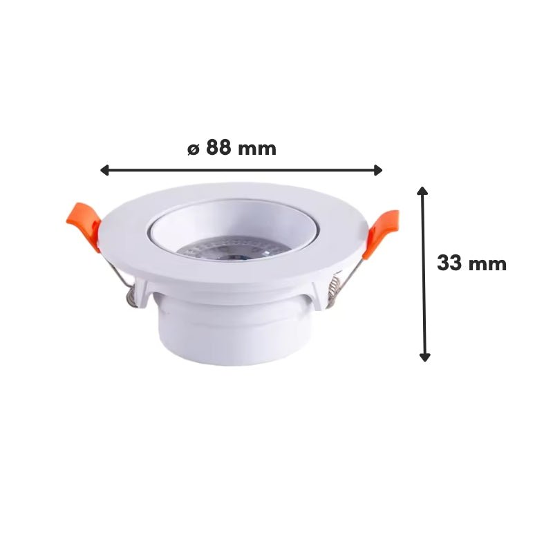 Spot LED Encastrable 7W BLANC Orientable 30° Transformateur Intégré (Pack de 10) - Silamp France