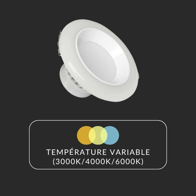 Spot LED Encastrable Lumière Variable 20W - 3000K/4000K/6500K - Silamp France