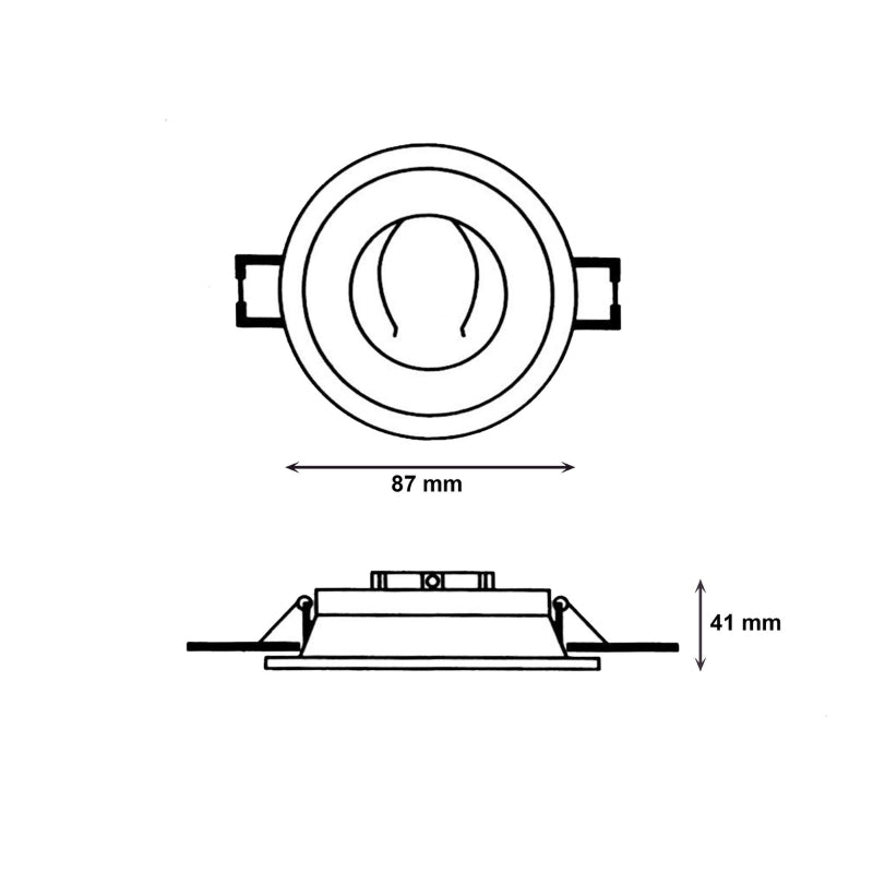 Support encastrable Spot Rond Blanc Mat pour Ampoule GU10 - Silamp France