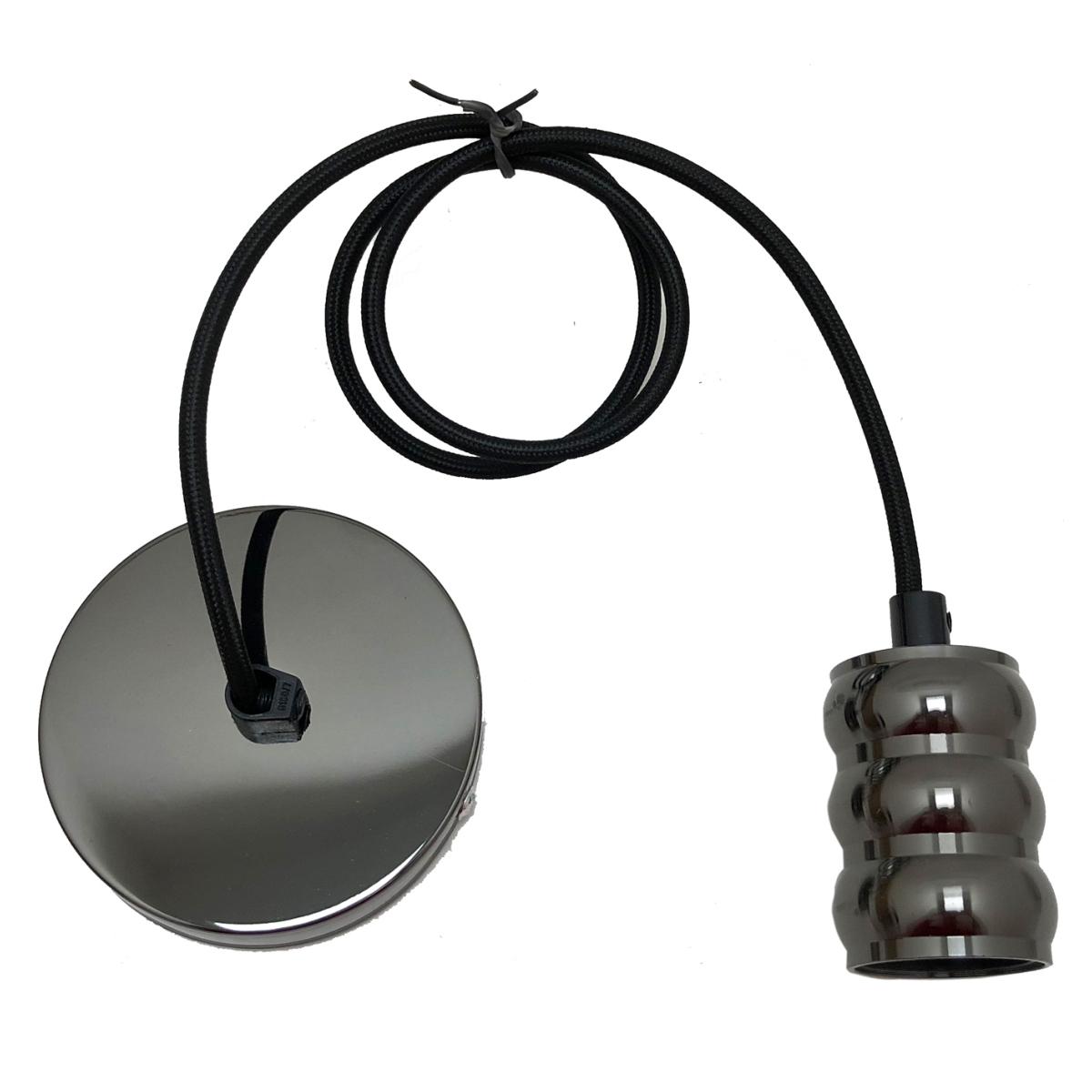 Suspension luminaire Ampoule E27 Noir Métallique Cylindrique