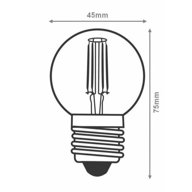 Ampoule LED E27 Filament Dimmable 4W G45 Classique (Pack de 10) - Silamp France