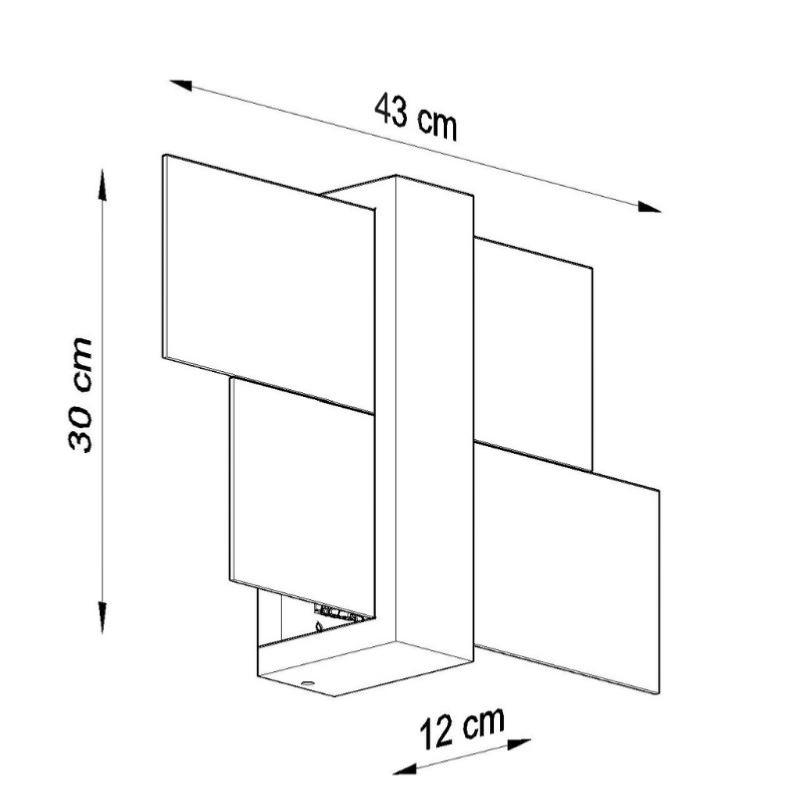 Applique Murale Bois Blanc Rectangles de Verre pour Ampoule E27 - Silamp France