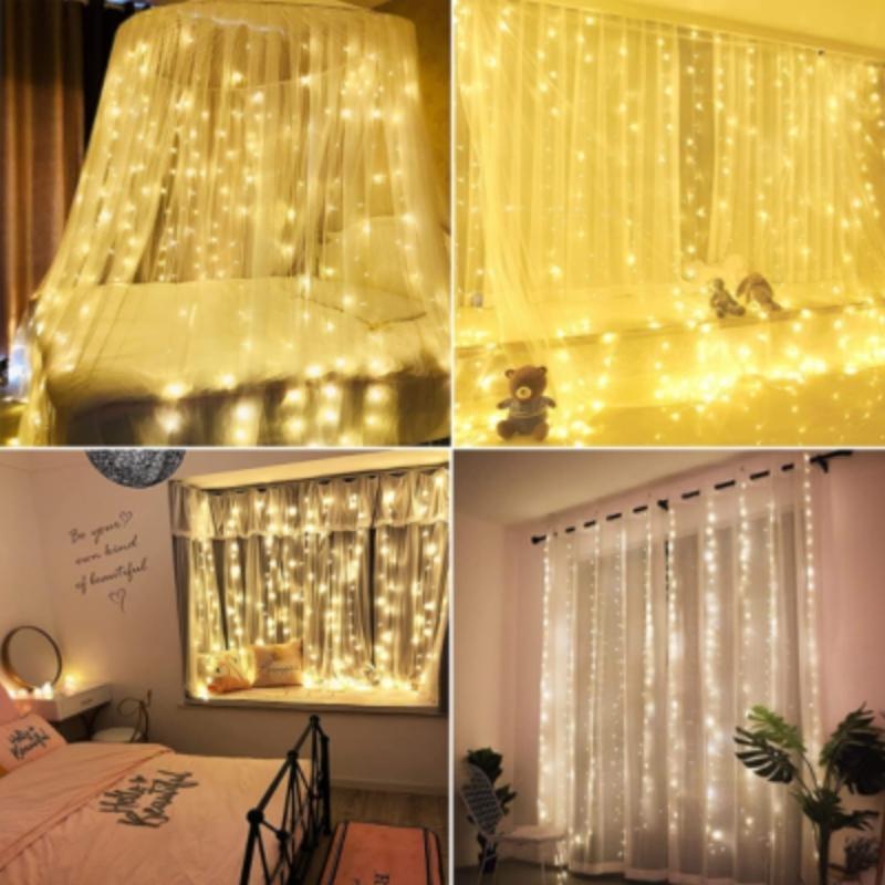 Rideau de lumière LED lumières décoratives étoiles couleur blanc chaud ou  froid