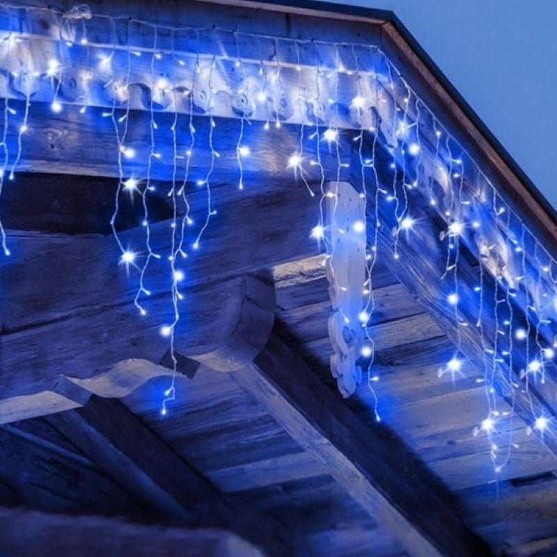 Guirlande rideau façade 171 ampoules Leds bleu - Le Dépôt Bailleul