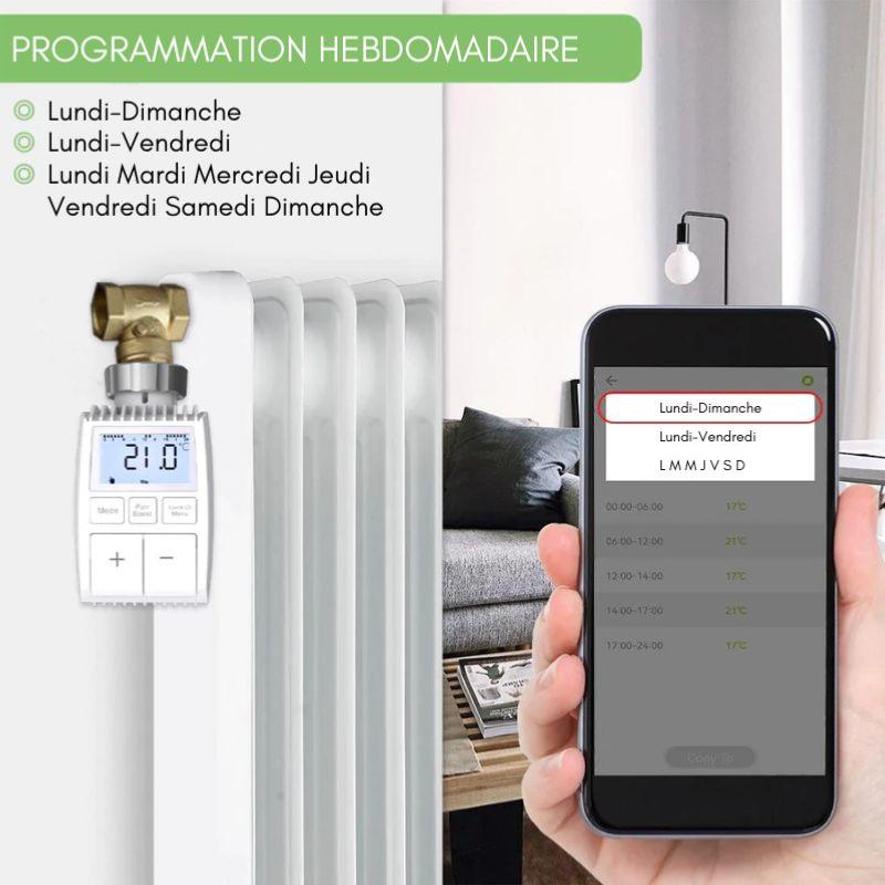 Kit de 2 Têtes Thermostatiques Connectées Universelle avec Ecran LCD + Passerelle ZigBee - Silamp France