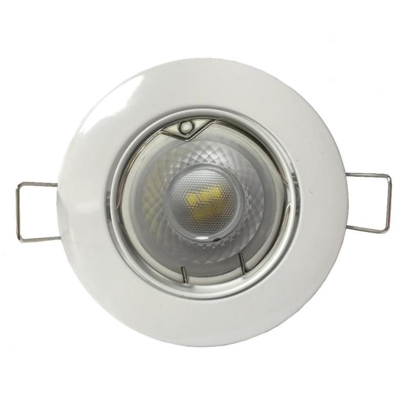 Kit Support Spot GU10 LED Carré Blanc 100x100mm avec Ampoule LED 6W - Blanc  Froid 6000K - 8000K - SILAMP