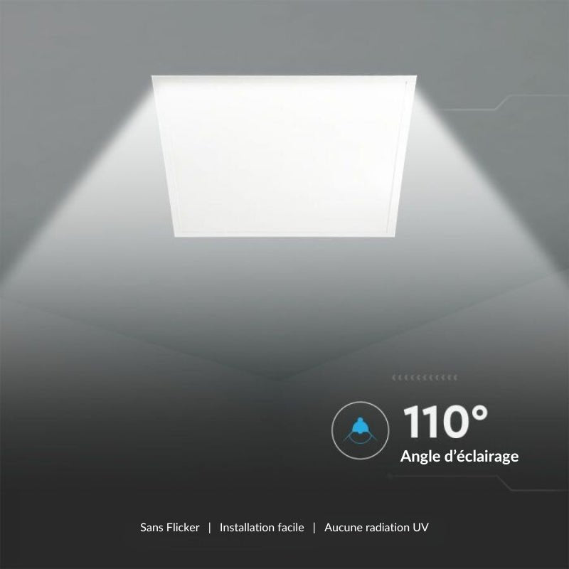 Panneau LED Gdansk 59,5 x 59,5 cm, variation blancs et intensité