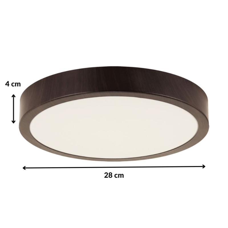 Plafonnier LED 18W Bois Wengé 28cm - Silamp France