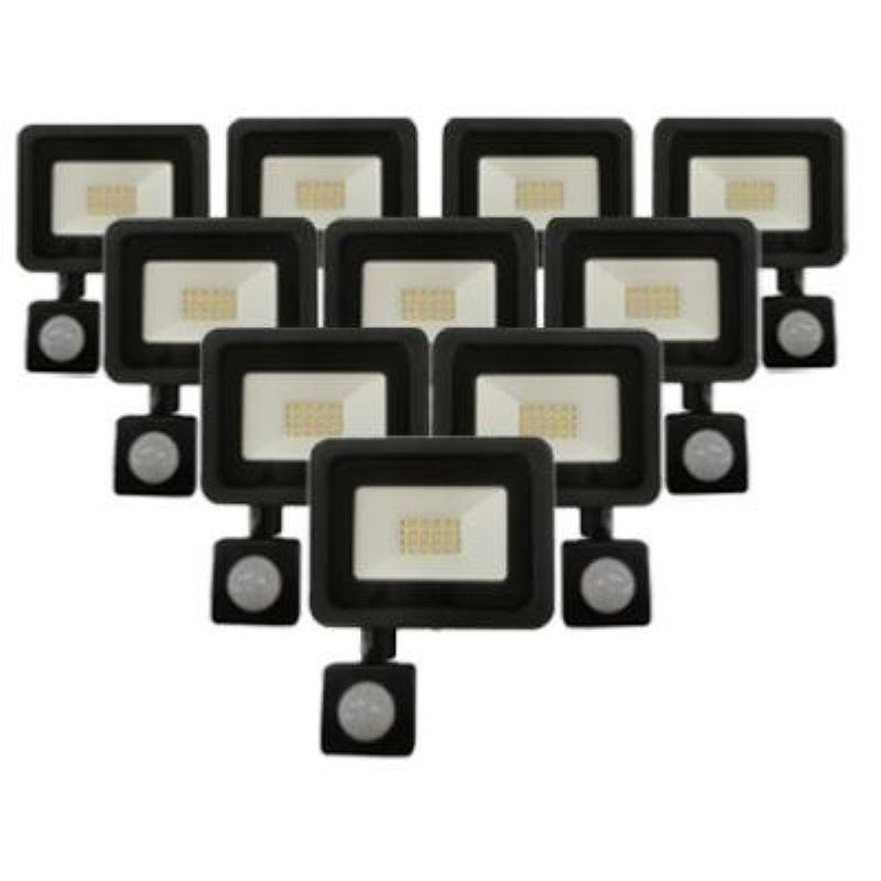 Projecteur LED 30W Détecteur de Mouvement Crépusculaire Extra Plat IP65 NOIR (Pack de 10) - Silamp France