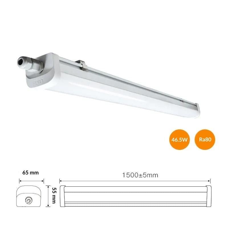 Kit de Réglette LED IP65 + 2 Tube Néon LED 150cm T8 22W (Pack de 6) - Blanc  Neutre 4000K - 5500K - SILAMP