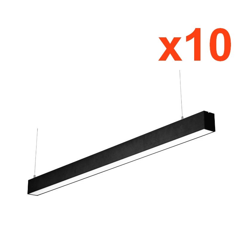 Réglette Suspendue LED Large 120cm 35W Noir (Pack de 10) - Silamp France