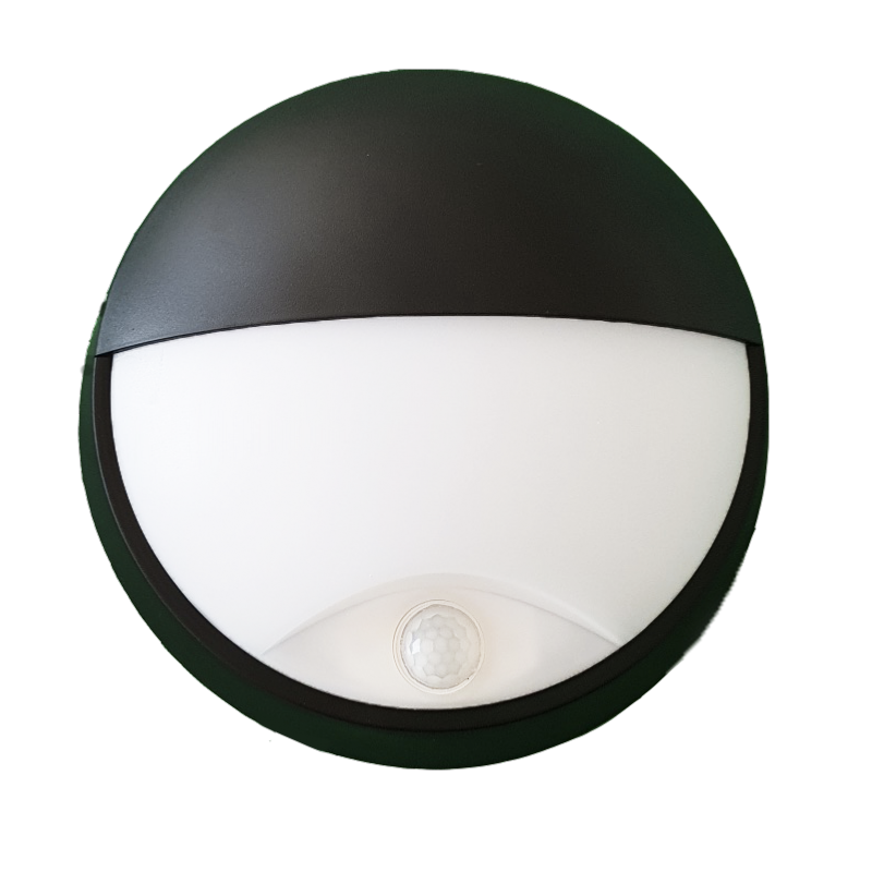 Applique extérieur LED 9W noire IP54 avec detecteur de presence